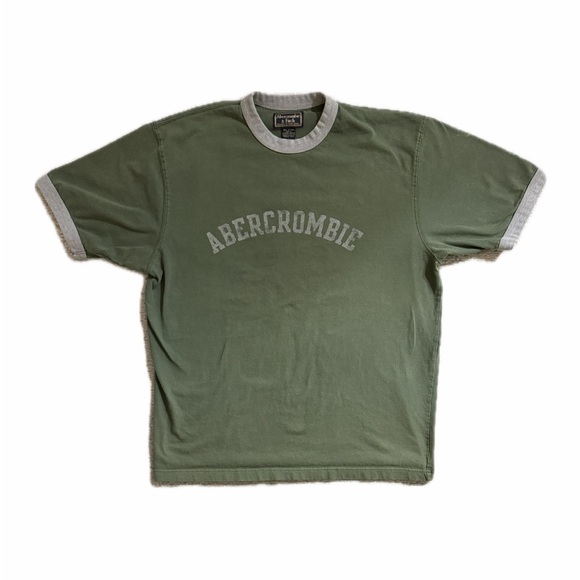 Abercrombie & Fitch Other - Vintage Abercrombie & Fitch Green Men's Spell-out Ringer Shirt — Size Large